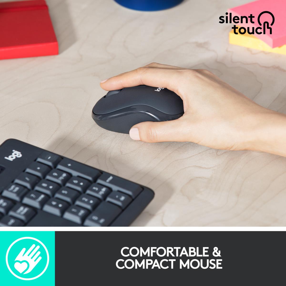 Mk295 Silent Wireless Combo Graphite Qwerty US/Int'l