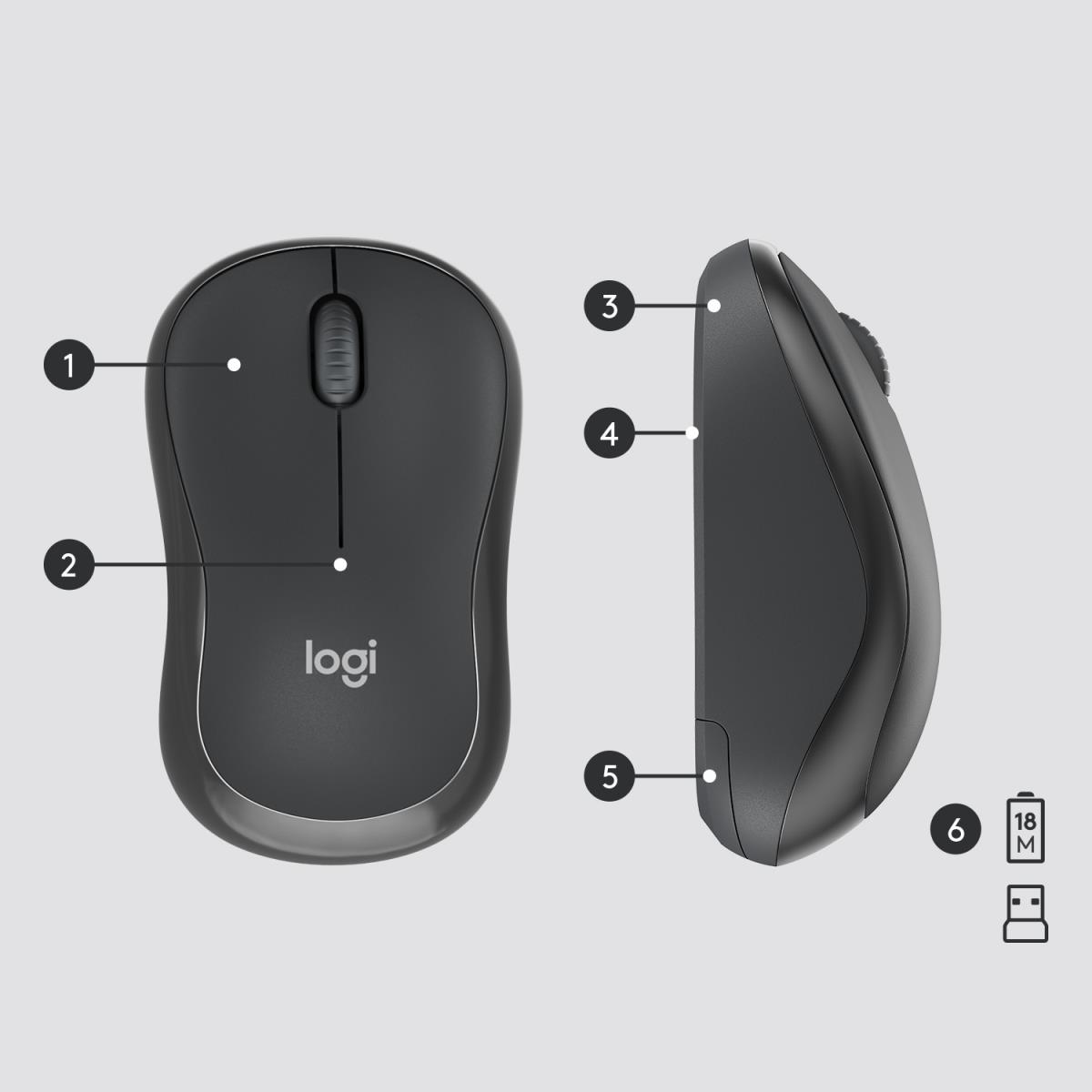Mk295 Silent Wireless Combo Graphite Qwerty US/Int'l