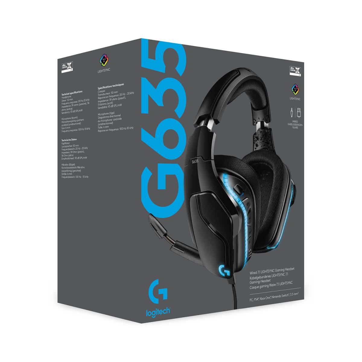 G635 - USB - 7.1 Lightsync Gaming Headset - Black