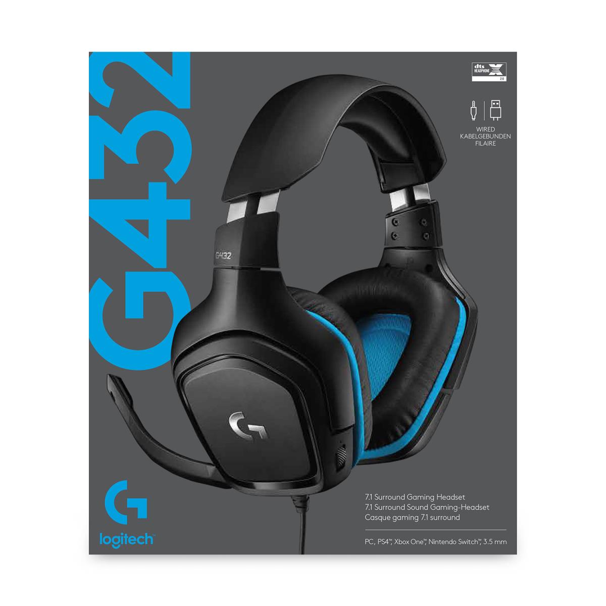 G432 - USB / 3.5mm - Game-headset - 7.1 Surround - Blue