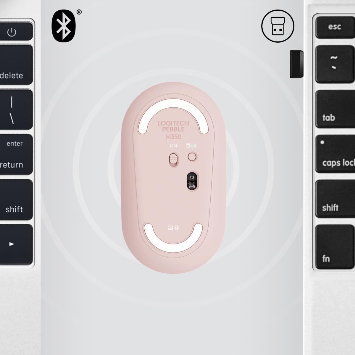 Pebble M350 Wireless Mouse - Rose