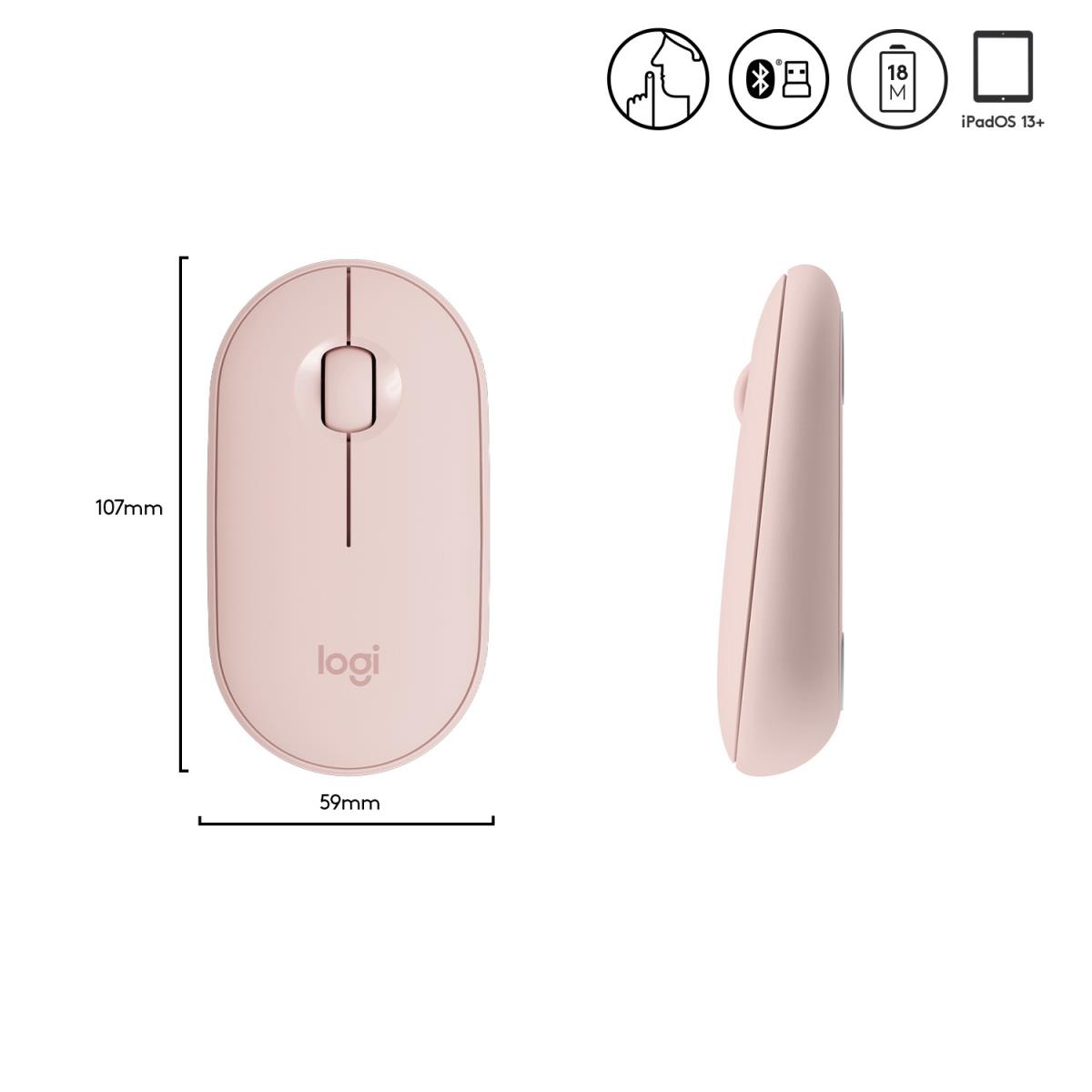 Pebble M350 Wireless Mouse - Rose