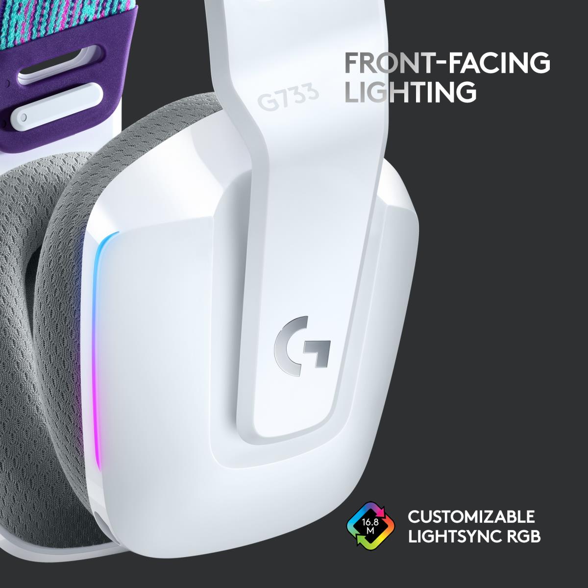 G733 Lightspeed Wireless RGB Gaming Headset White