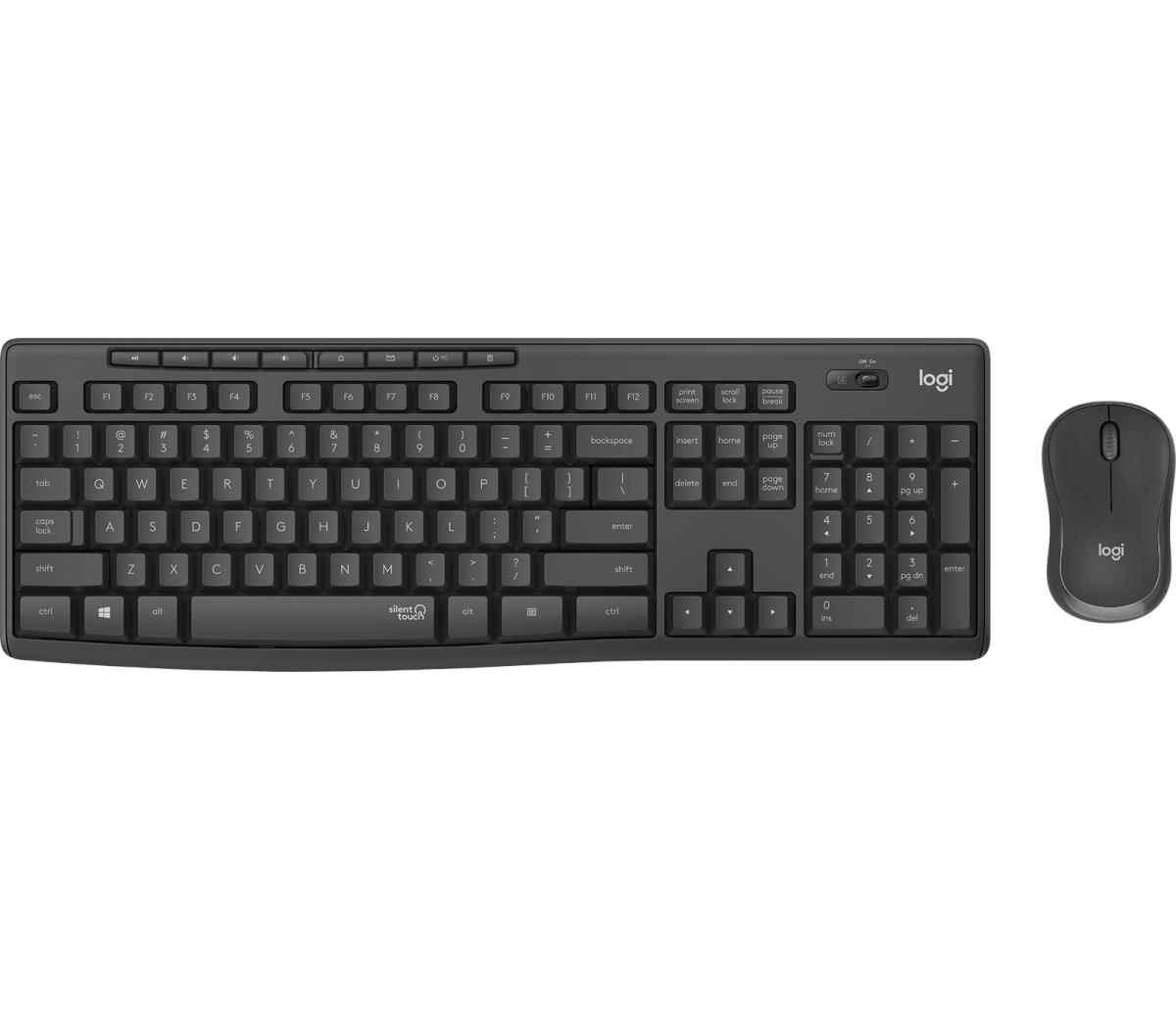 Mk295 Silent Wireless Combo Graphite Qwerty Espanol