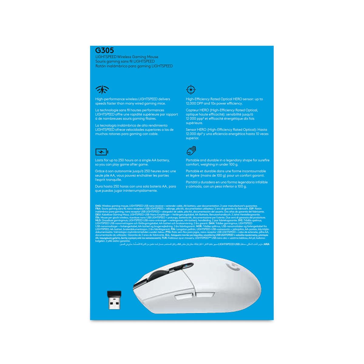 G305 Lightspeed Wireless Gaming Mouse White