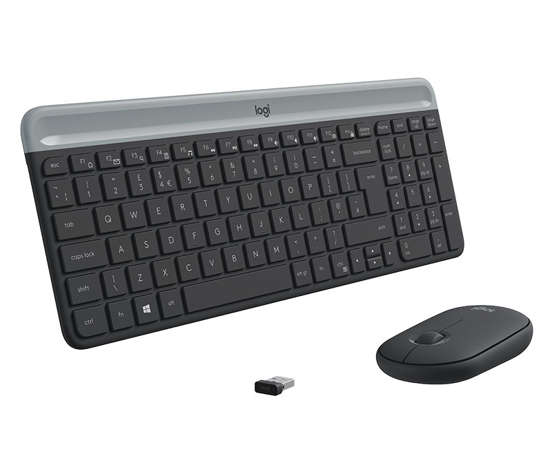 Slim Wireless Keyboard And Mouse Combo Mk470 - Graphite Qwerty Italian