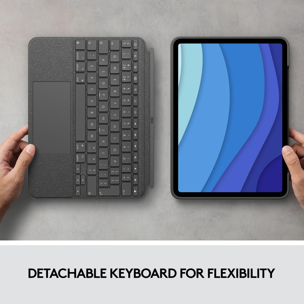 Combo Touch - iPad Pro 11-in (1st, 2nd, 3rd Gen) - Grey - Azerty French