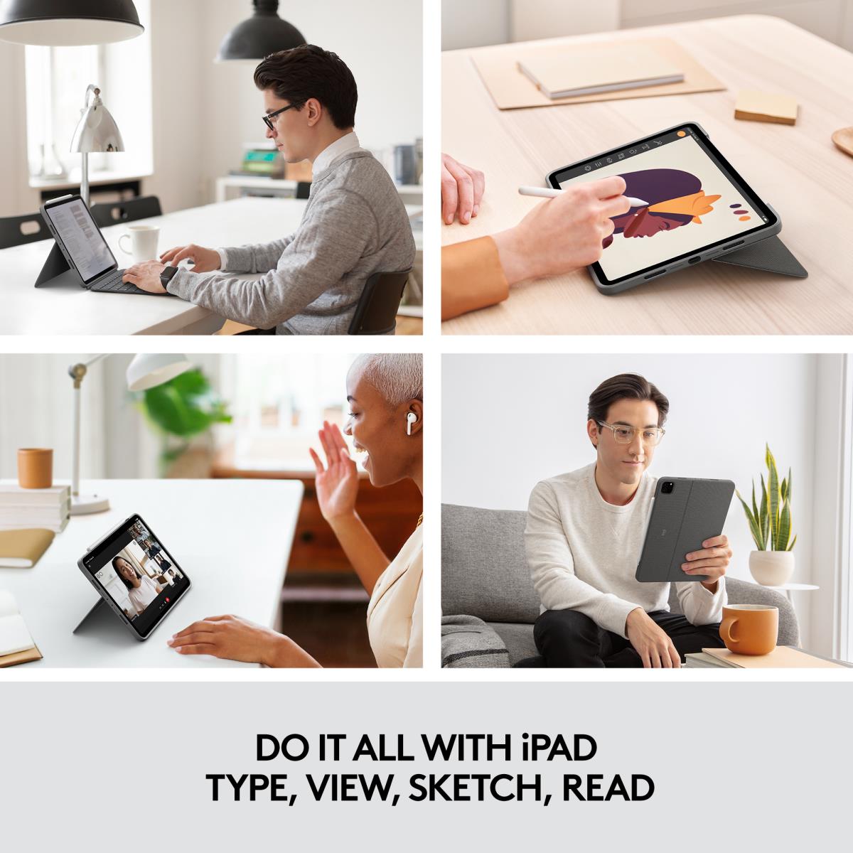 Combo Touch - iPad Pro 11-in (1st, 2nd, 3rd gen) - Grey - Qwerty UK