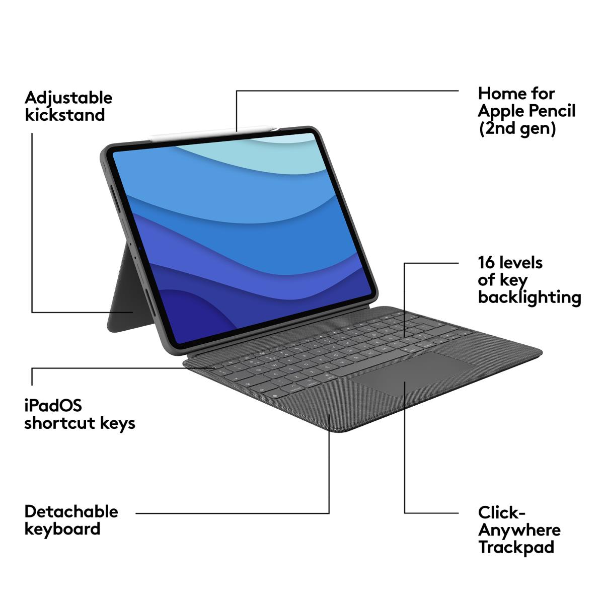 Combo Touch - iPad Pro 12.9in (5th Gen) - English - Qwerty