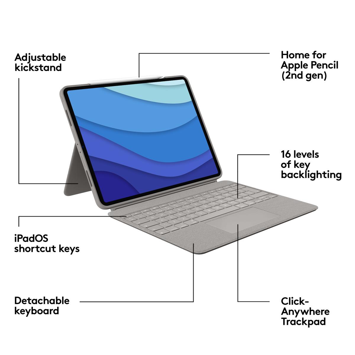 Combo Touch for iPad Pro 12.9in 5th gen. - SAND - Qwerty - CH - CENTRAL
