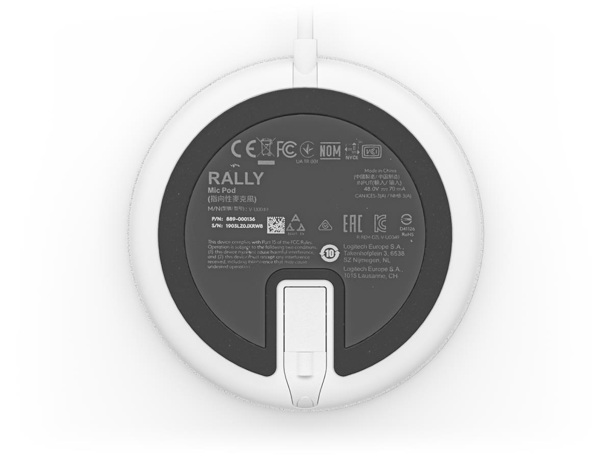 Rally Mic Pod accessory for the Logitech Rally Ultra-HD ConferenceCam - OFF-WHITE