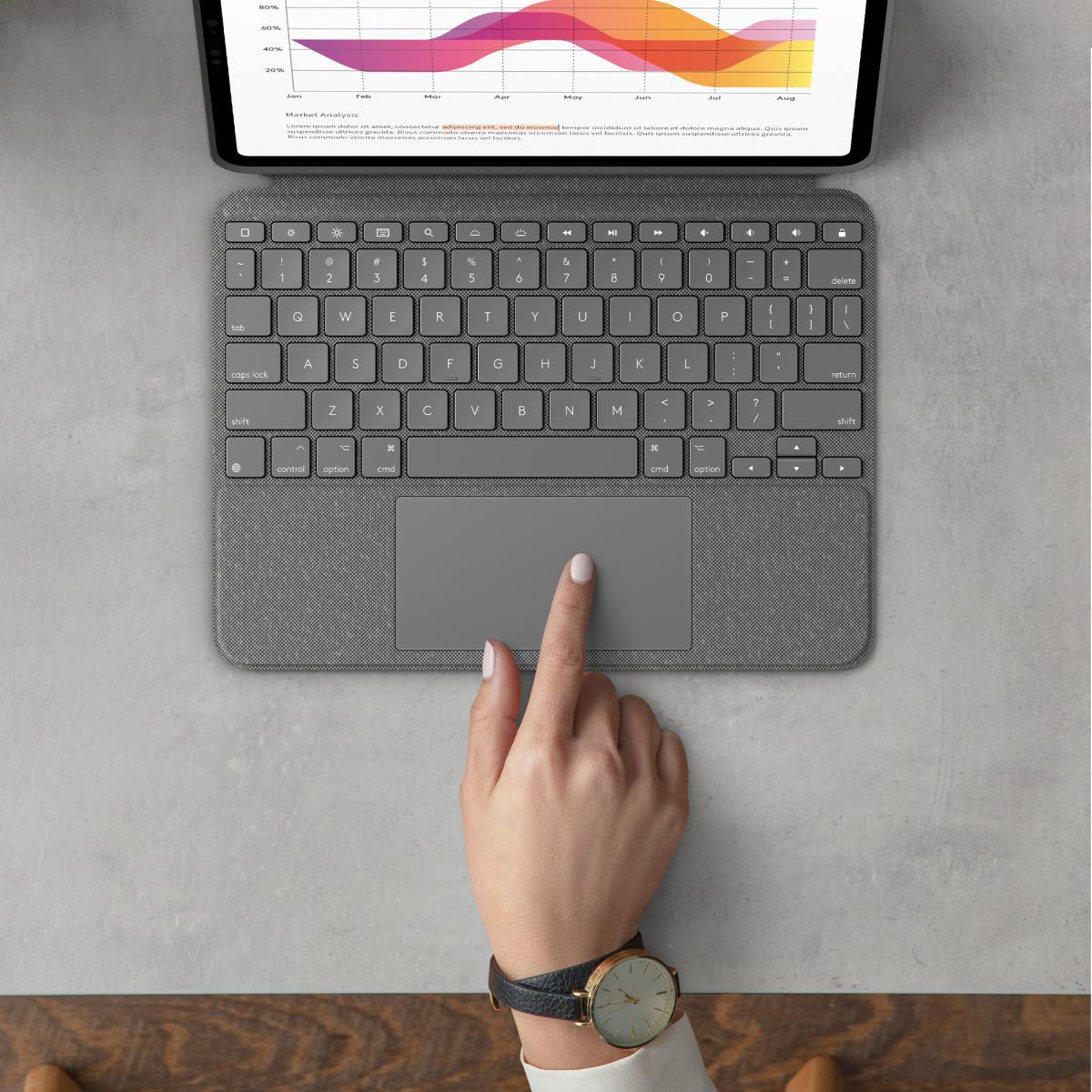 Combo Touch - iPad Air (4th Gen) Oxford Grey - Suisse- Qwertz