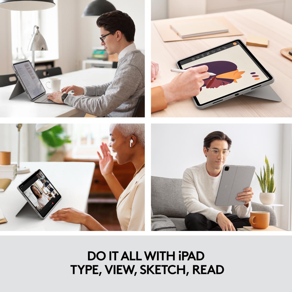 Combo Touch - Sand for iPad Pro 12.9-in (5th gen) - US International Qwerty