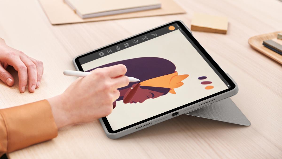 Combo Touch - Sand for iPad Pro 12.9-in (5th gen) - US International Qwerty