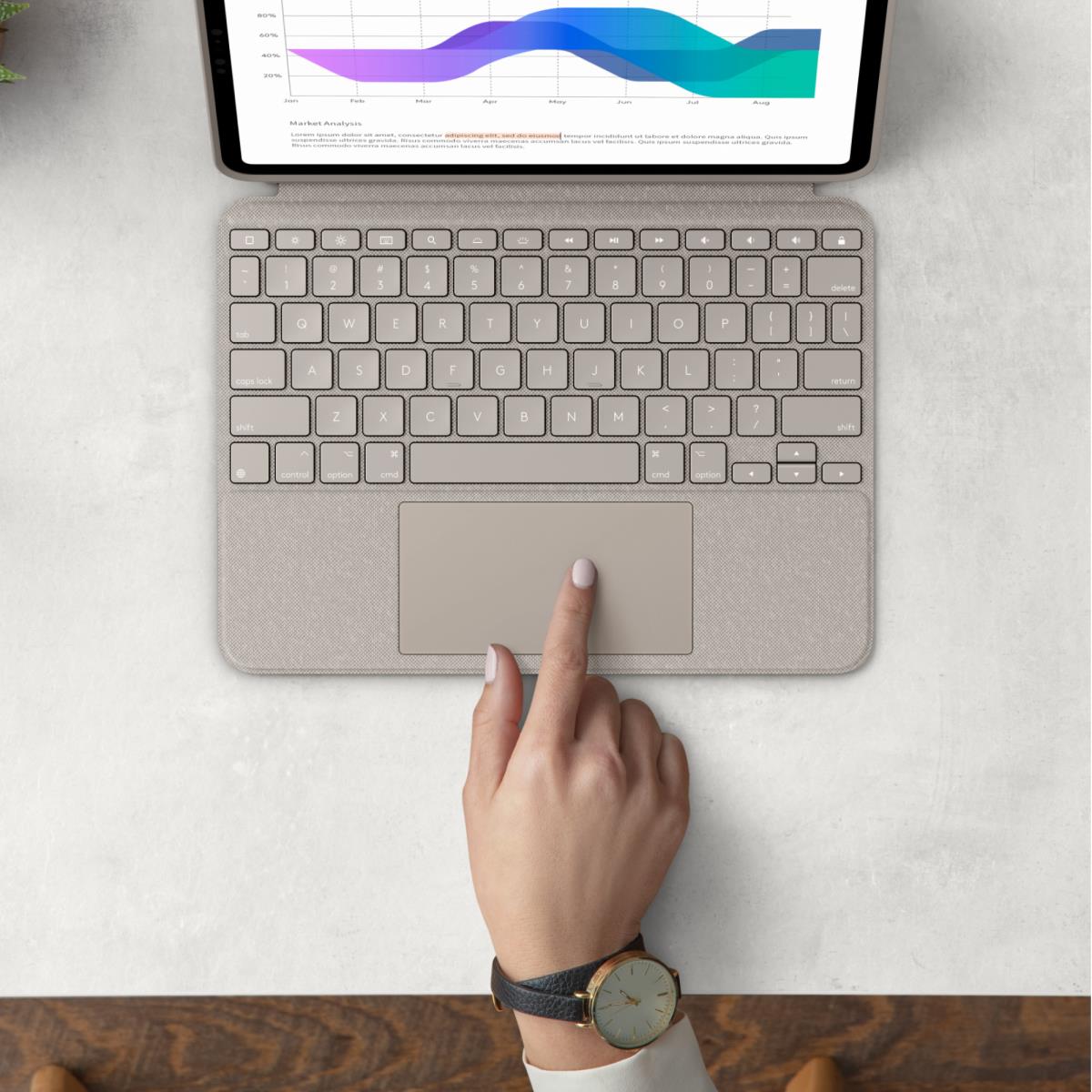 Combo Touch - Sand for iPad Pro 11in (1st, 2nd, 3rd gen) - Azerty French
