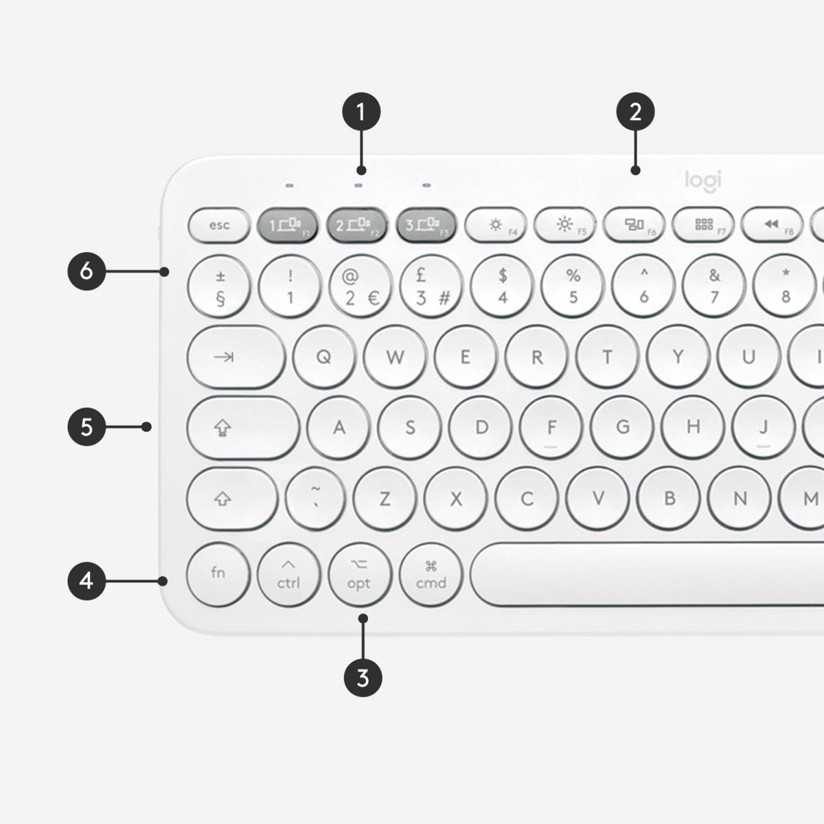 K380 For Mac Multi-device Bluetooth Keyboard - Offwhite - Qwertz Suisse