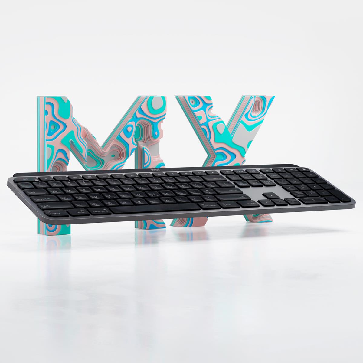 MX Keys Wireless Illuminated Rechargeable Keyboard For MAC Space Gray Qwerty US International