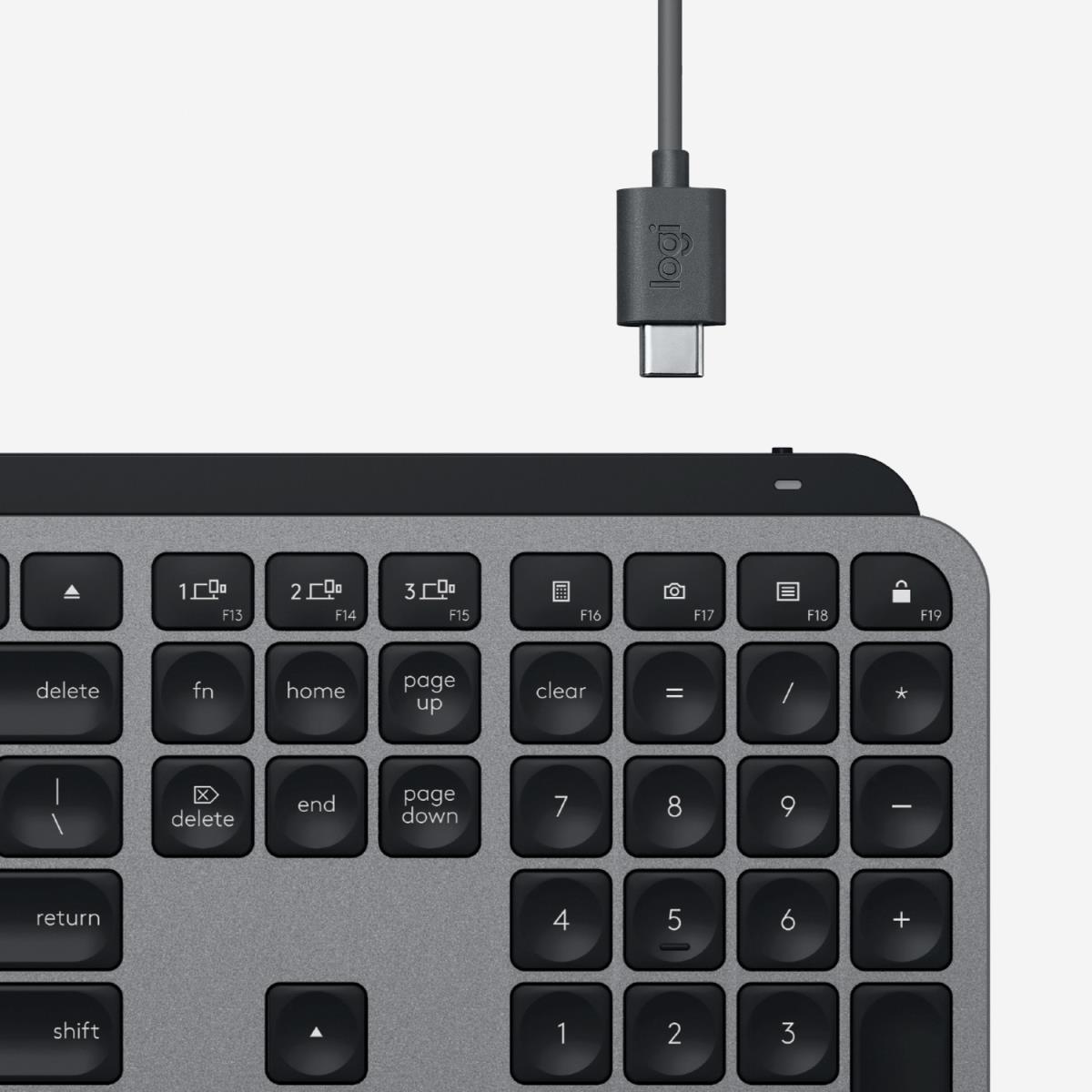 MX Keys Wireless Illuminated Rechargeable Keyboard For MAC Space Gray Qwerty US International