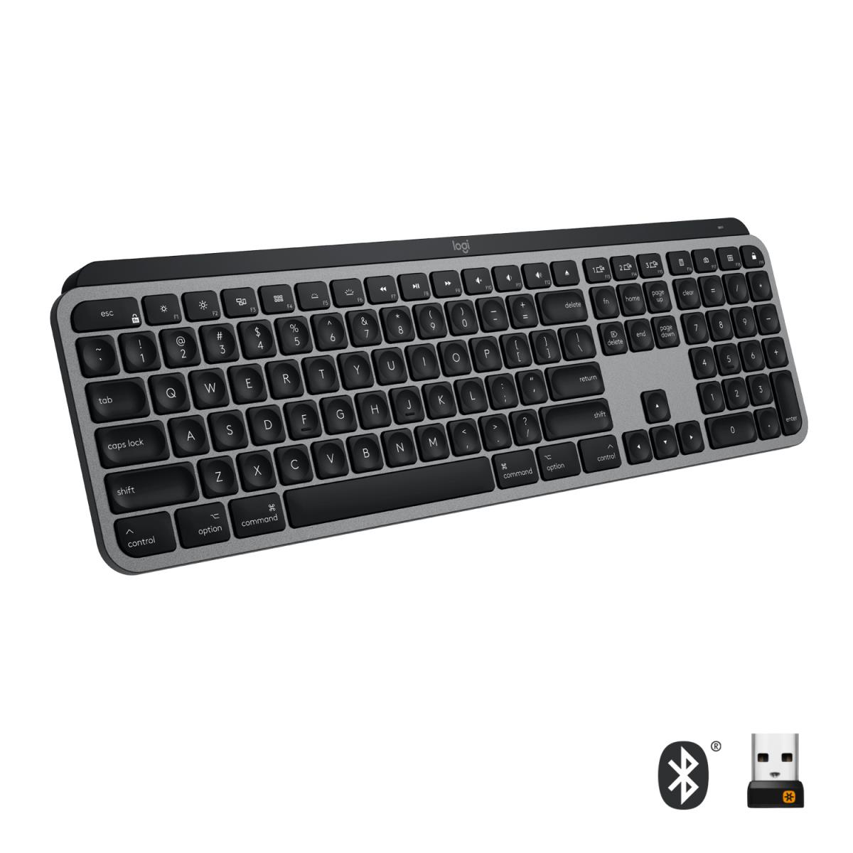 MX Keys Wireless Illuminated Rechargeable Keyboard For MAC Space Gray Qwerty US International