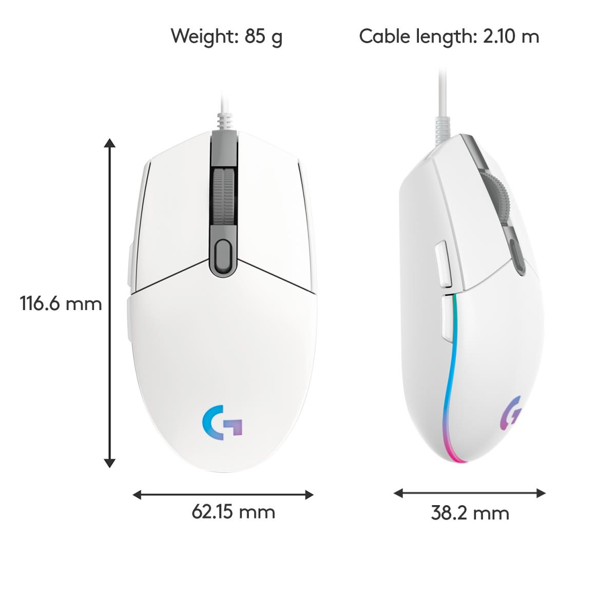 G203 Lightsync Gaming Mouse USB White