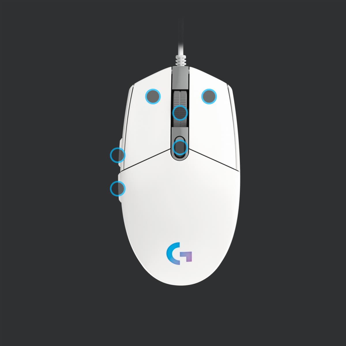 G203 Lightsync Gaming Mouse USB White