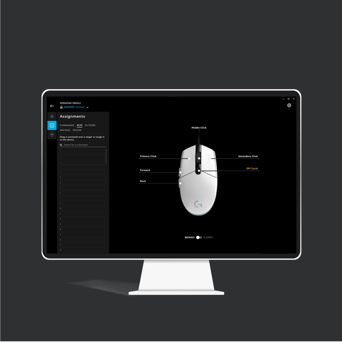 G203 Lightsync Gaming Mouse USB White