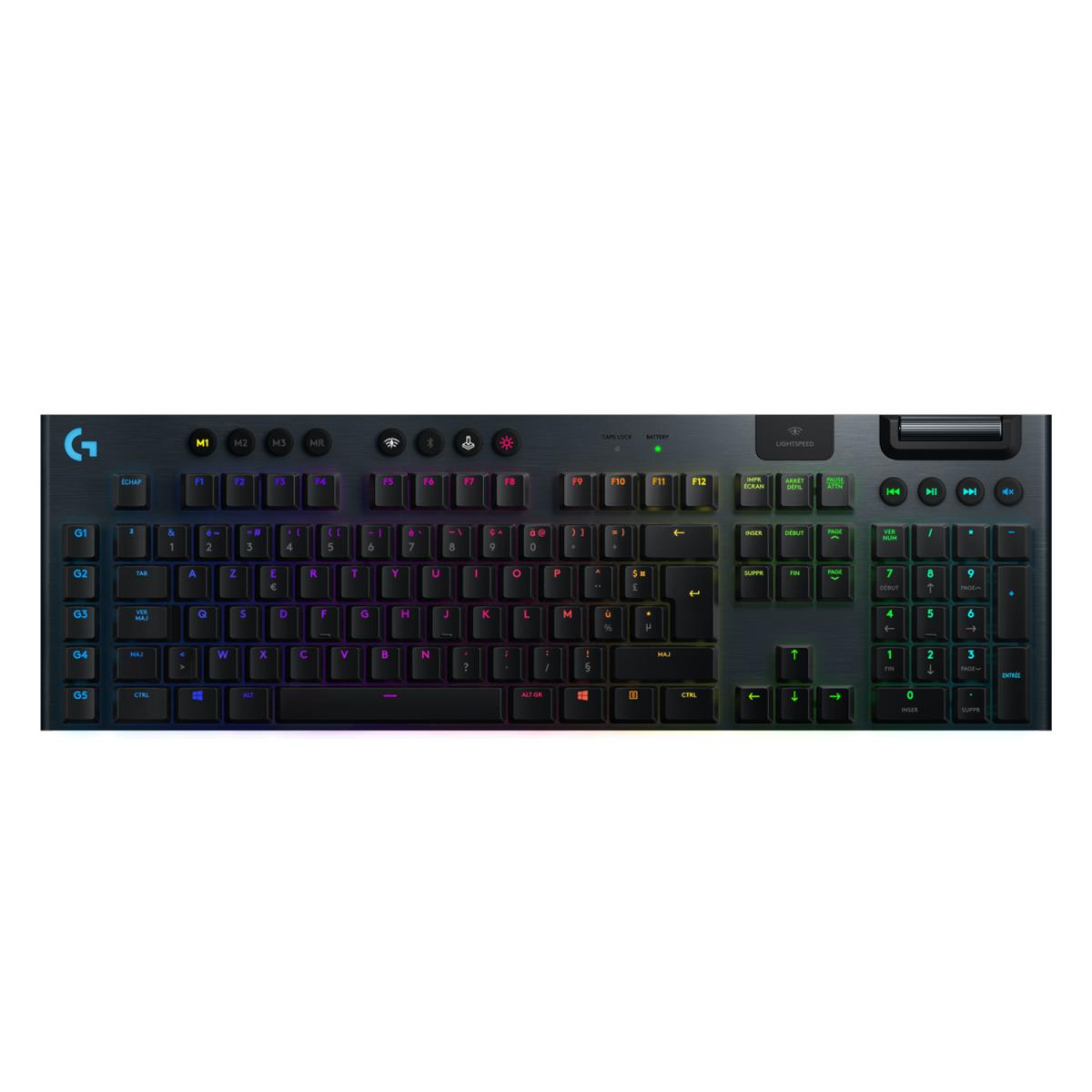 G915 Lightspeed Wireless RGB Mechanical Gaming Keyboard - Gl Clicky - Carbon Azerty French