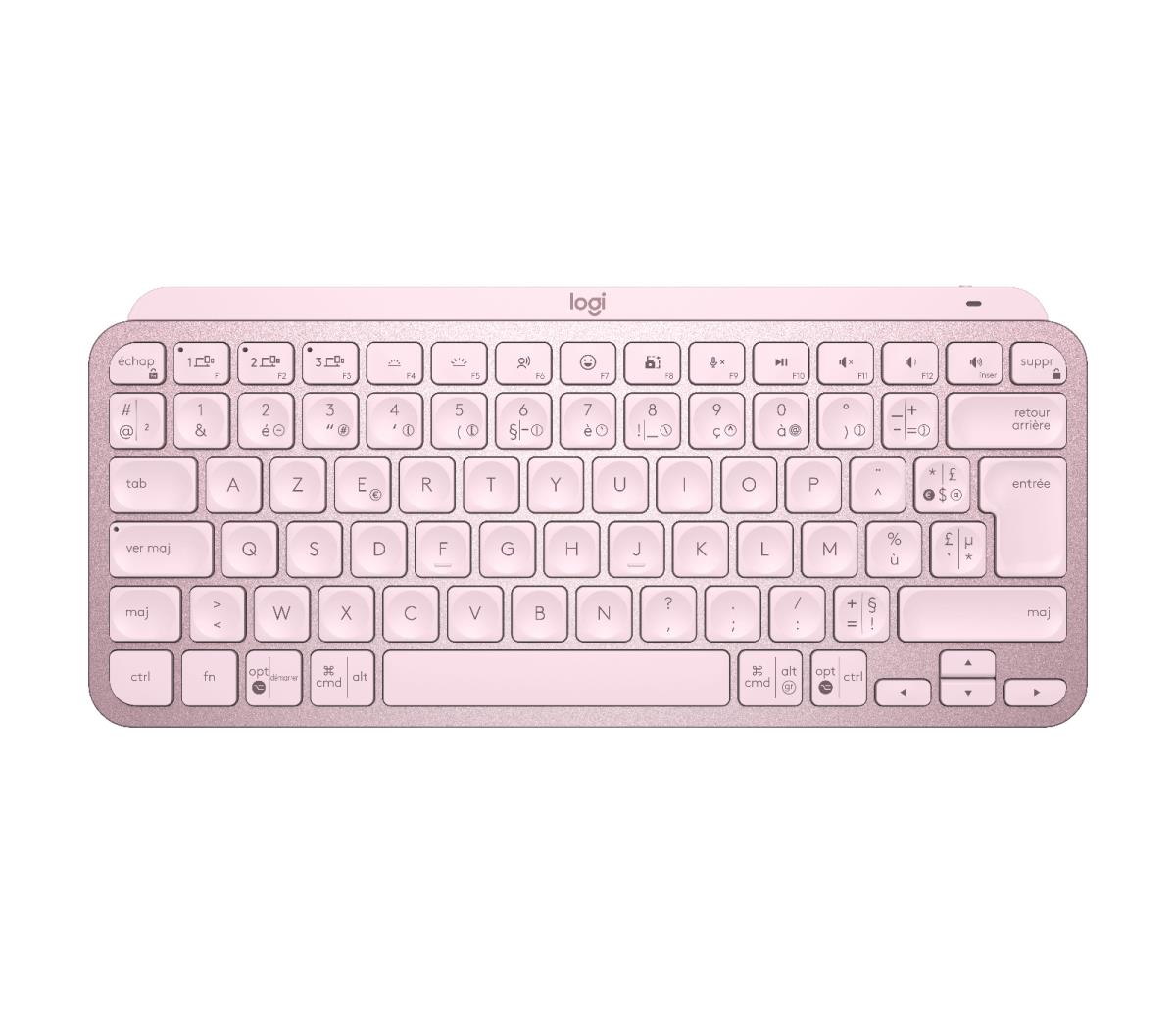 Mx Keys Mini Minimalist Wireless Illuminated Keyboard - Rose - Azerty French - Central