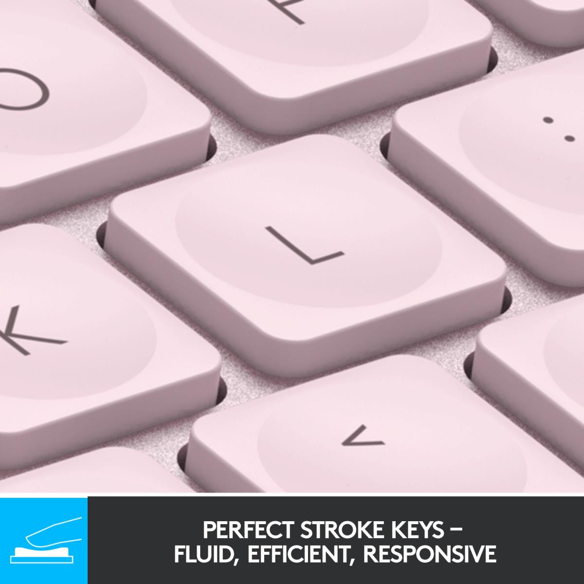 Mx Keys Mini Minimalist Wireless Illuminated Keyboard - Rose - Azerty French - Central