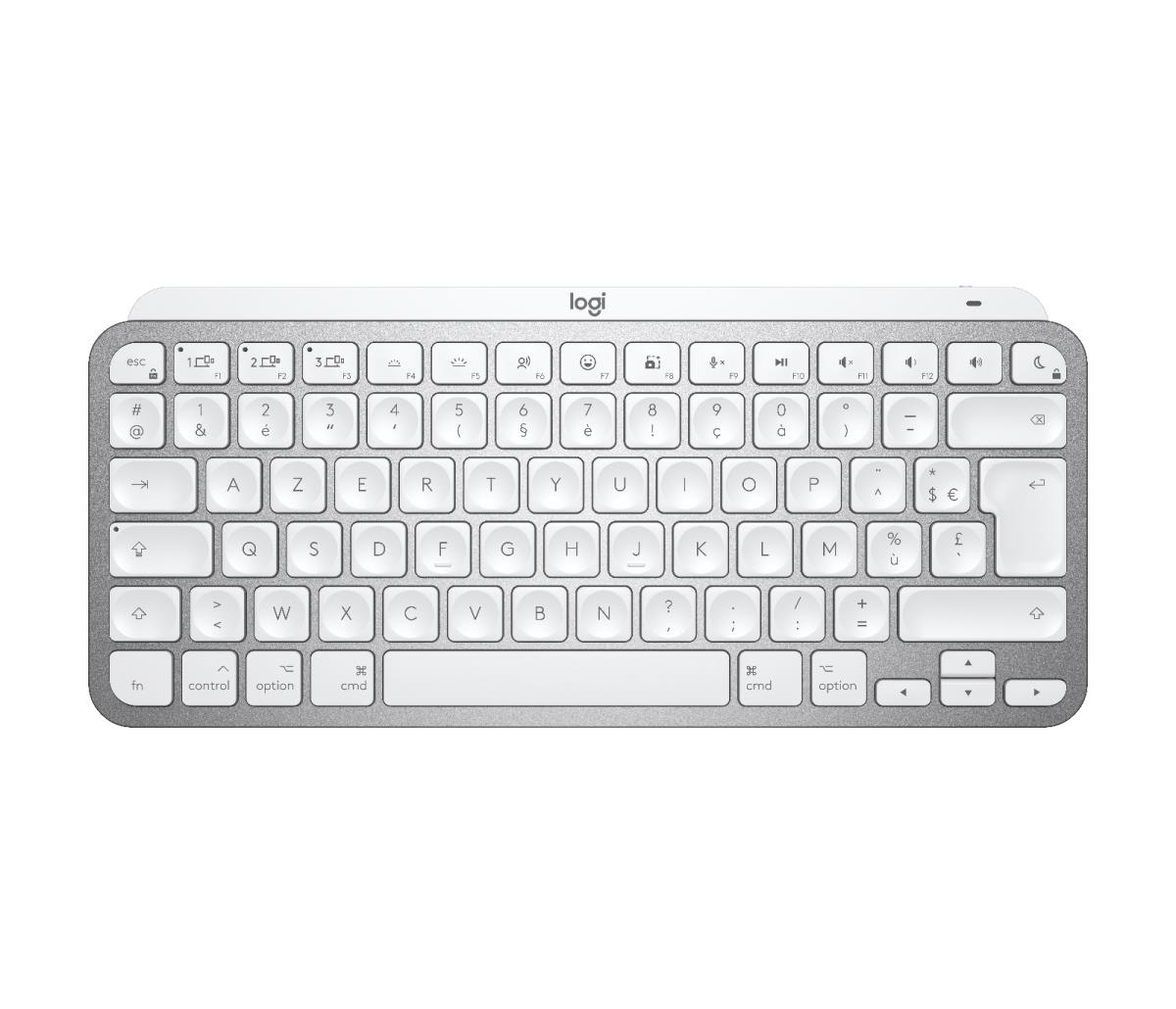 Mx Keys Mini For Mac Minimalist Wireless Illuminated Keyboard - Pale Grey - Azerty French - Central