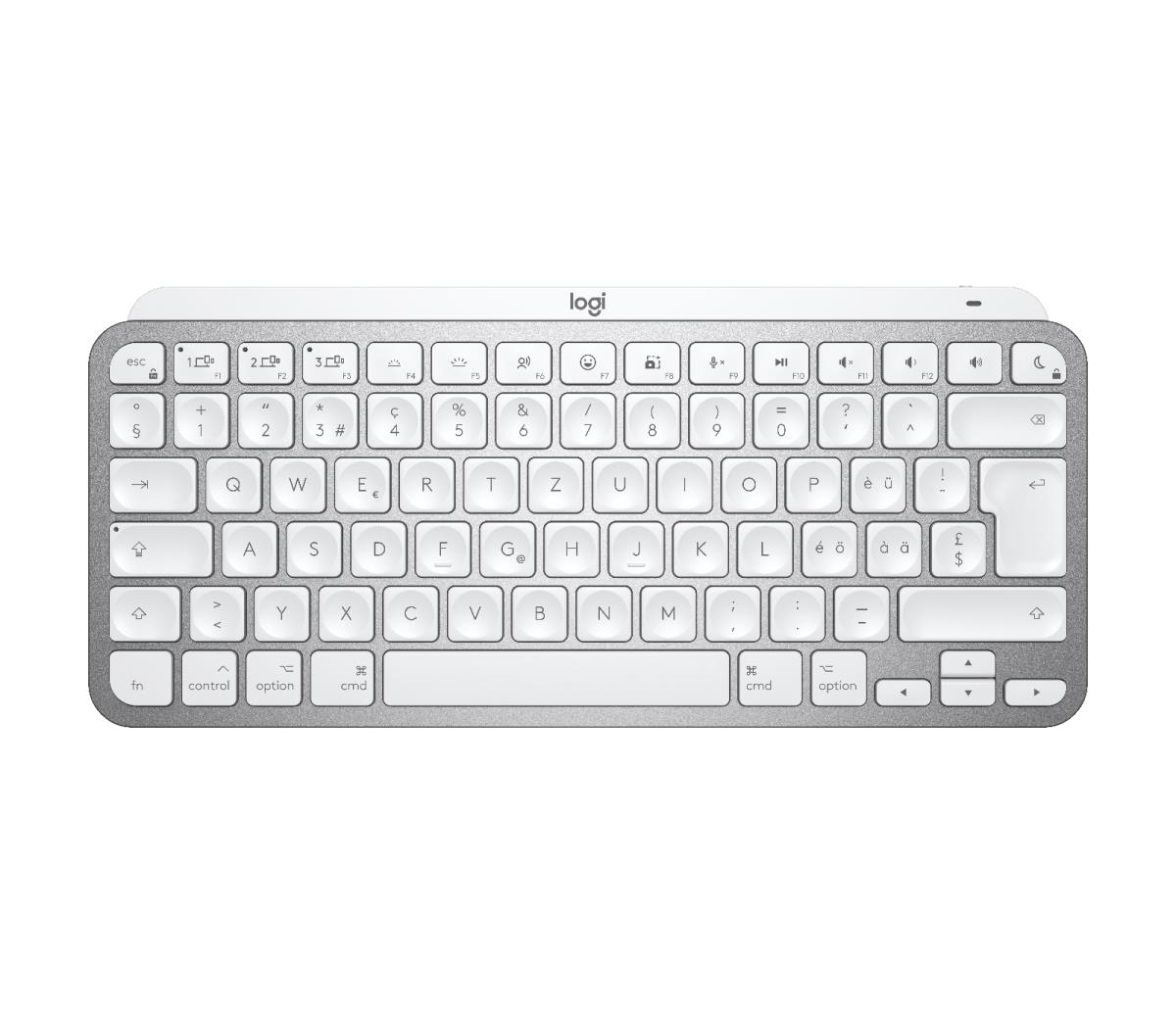 Mx Keys Mini For Mac Minimalist Wireless Illuminated Keyboard - Pale Grey - Qwerty Ch - Central