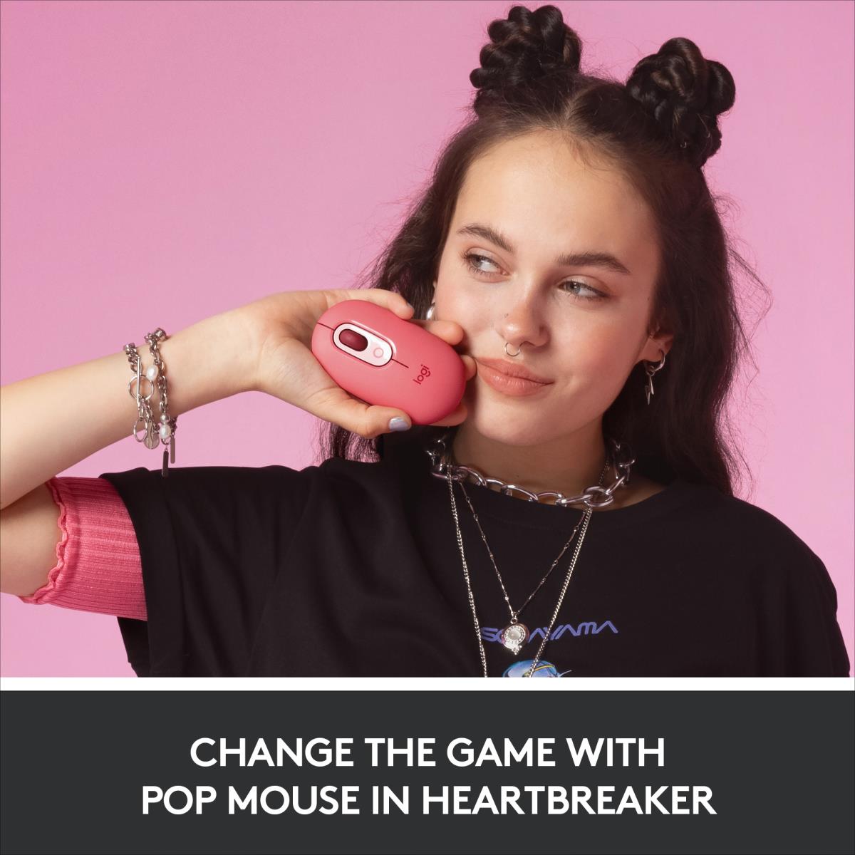 Pop Mouse - Heartbreaker - Wireless - Rose - Emea