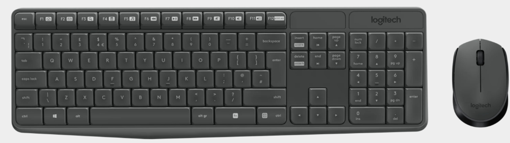 Mk235 Wireless Keyboard / Mouse Grey- Portugese