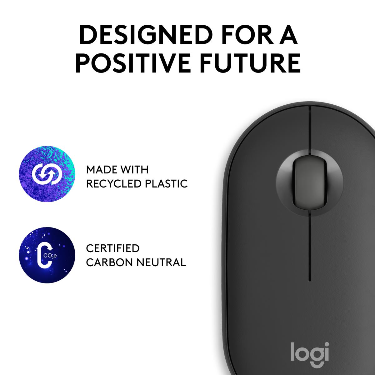 Pebble 2 M350s Wireless Optical Mouse Graphite