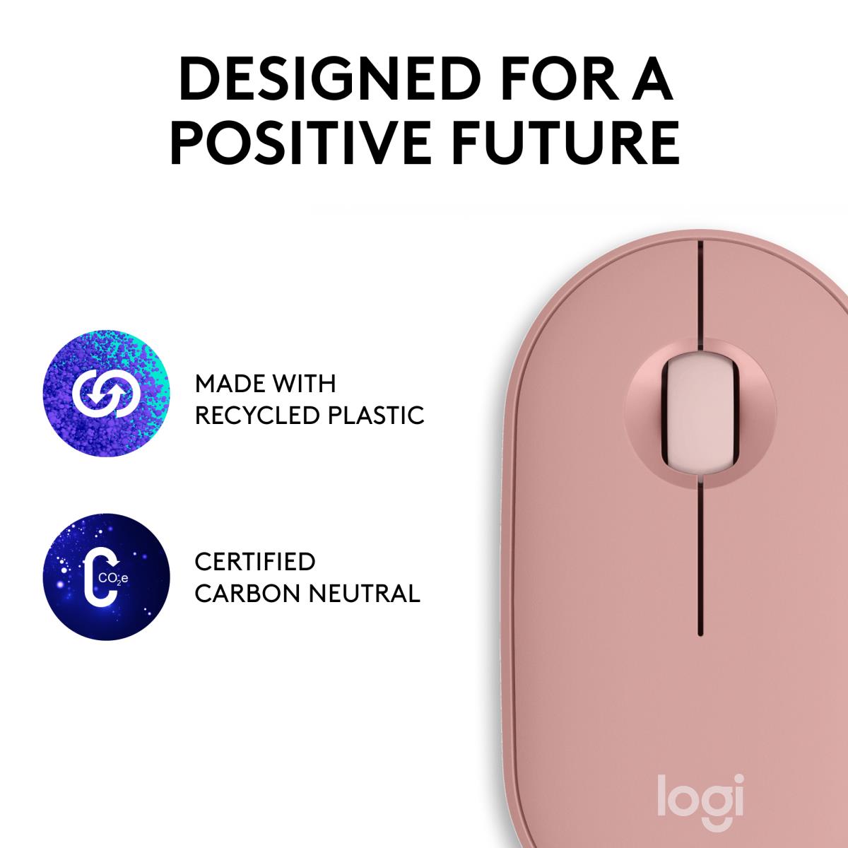 Pebble 2 M350s Wireless Optical Mouse Rose
