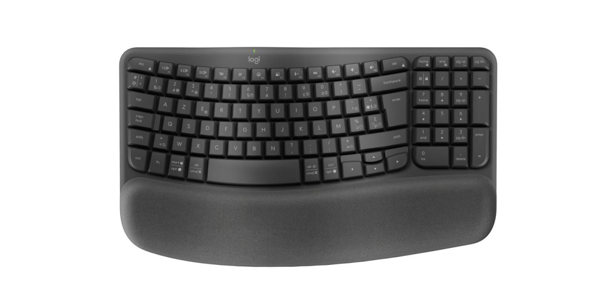 Wave Keys Ergonomic Keyboard Azerty Belgian - Black