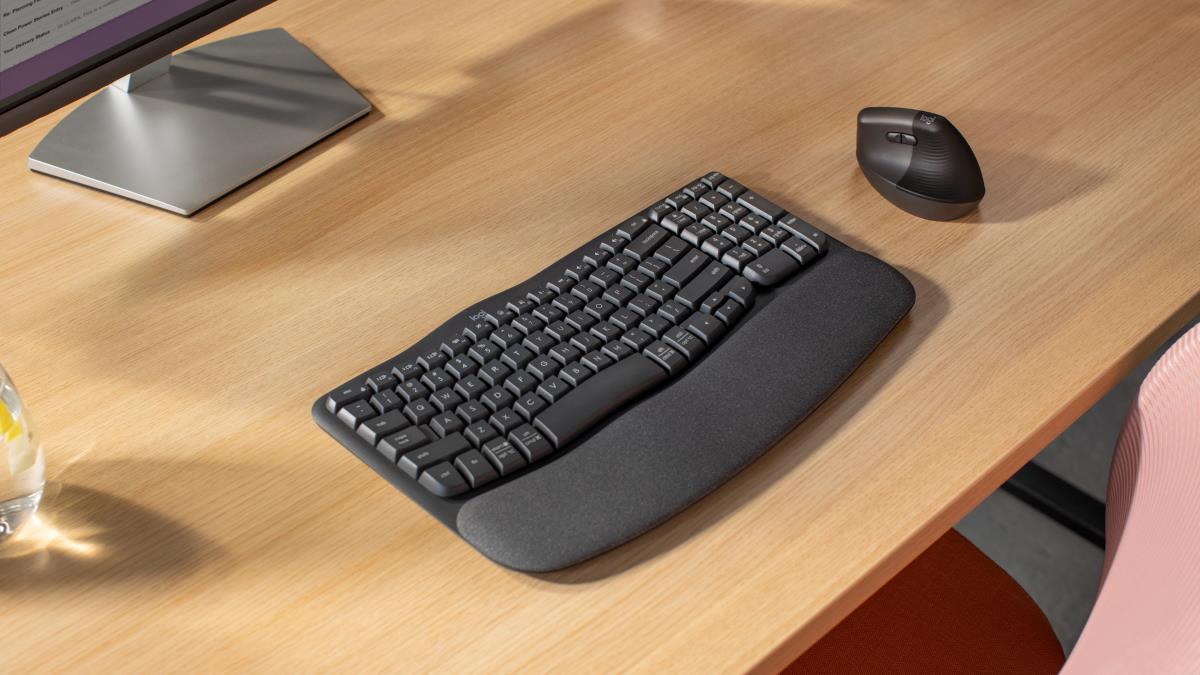 Wave Keys Ergonomic Keyboard Azerty Belgian - Black