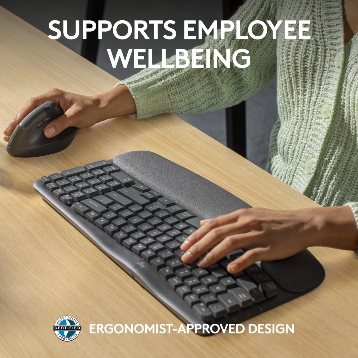 Wave Keys Ergonomic Keyboard Qwerty US/Int''''l - Graphite