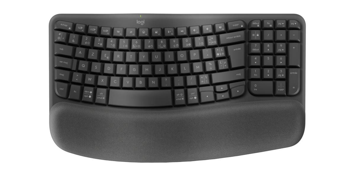 Wave Keys Ergonomic Keyboard Azerty French - Graphite