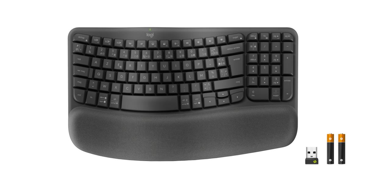 Wave Keys Ergonomic Keyboard Azerty French - Graphite