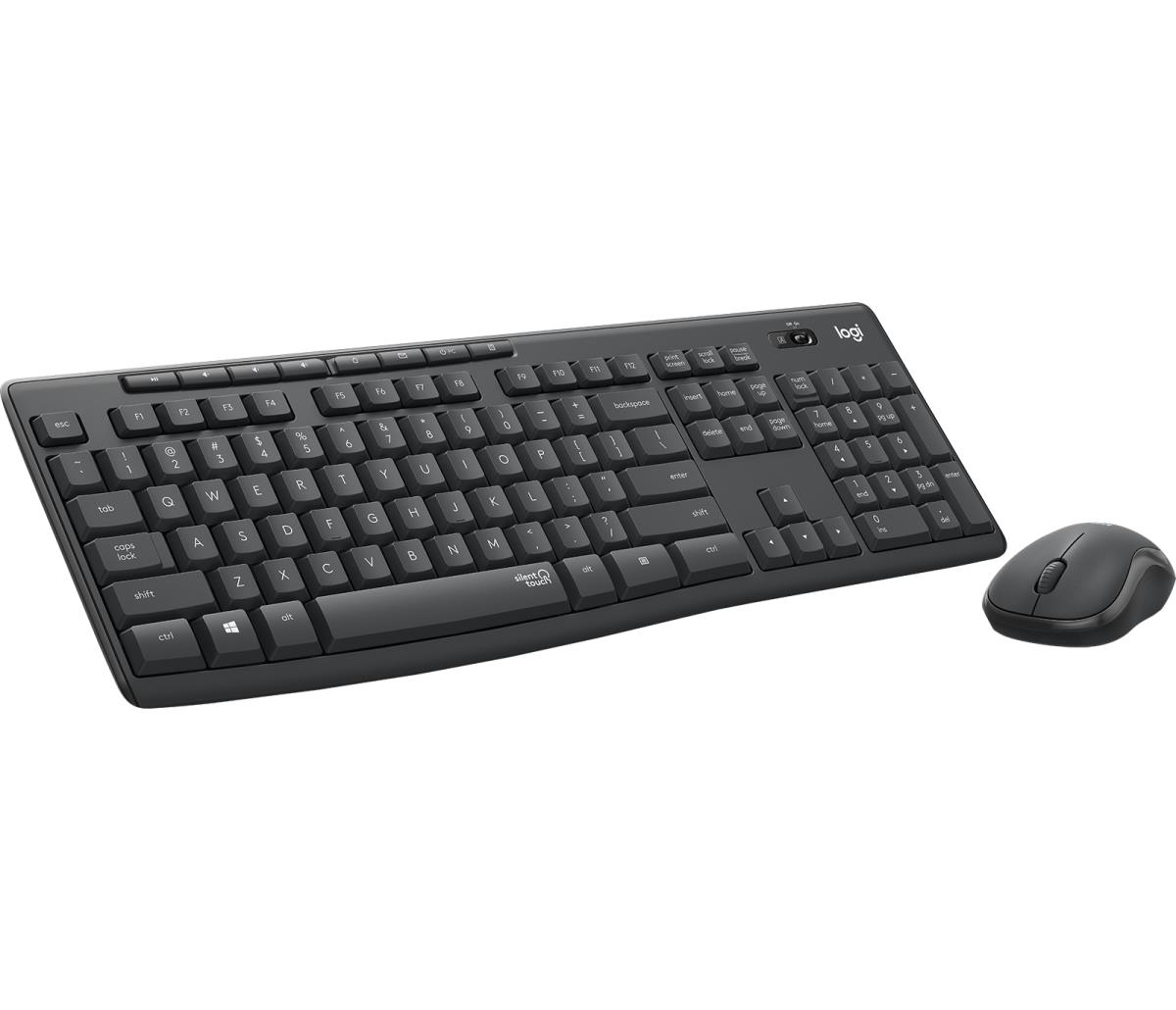 MK295 Silent Wireless Combo Graphite Qwerty Hebrew