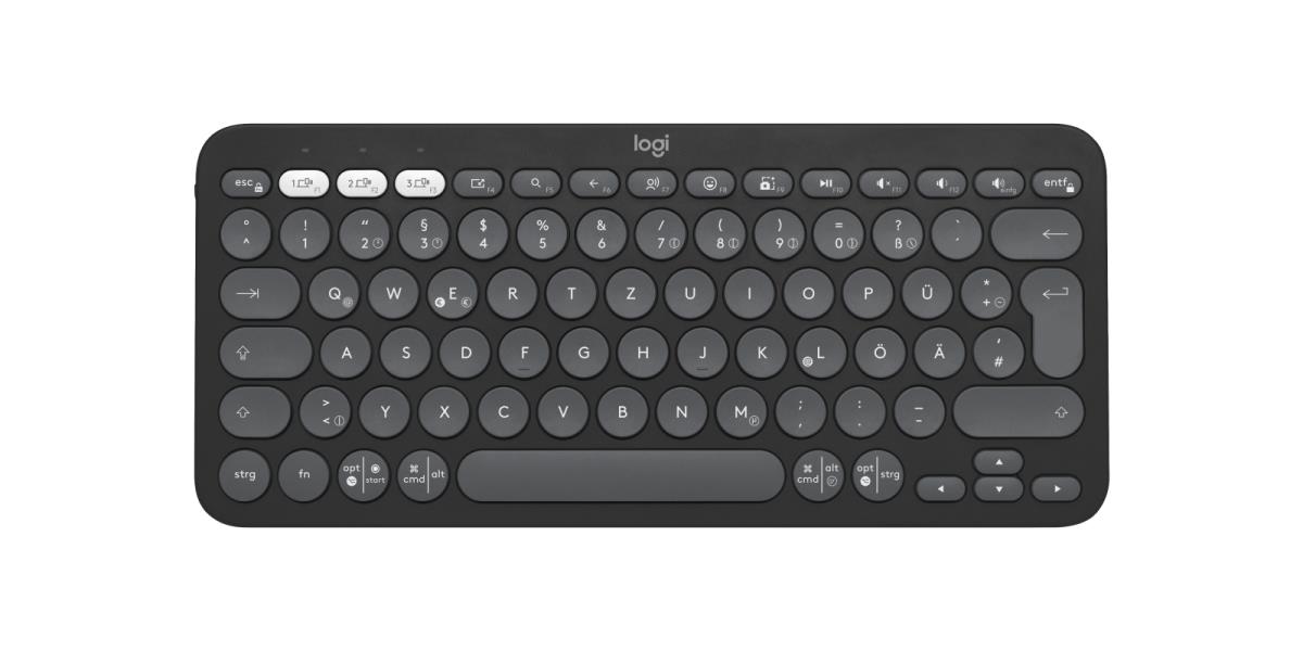 Pebble Keys 2 K380s - Compact Bluetooth Keyboard - Tonal Graphite - Qwertz German