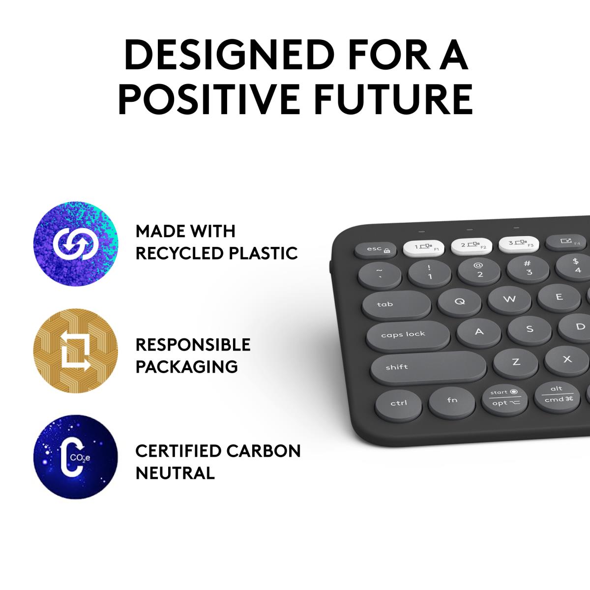 Pebble Keys 2 K380s - Compact Bluetooth Keyboard - Tonal Graphite - Qwerty US/Int'l