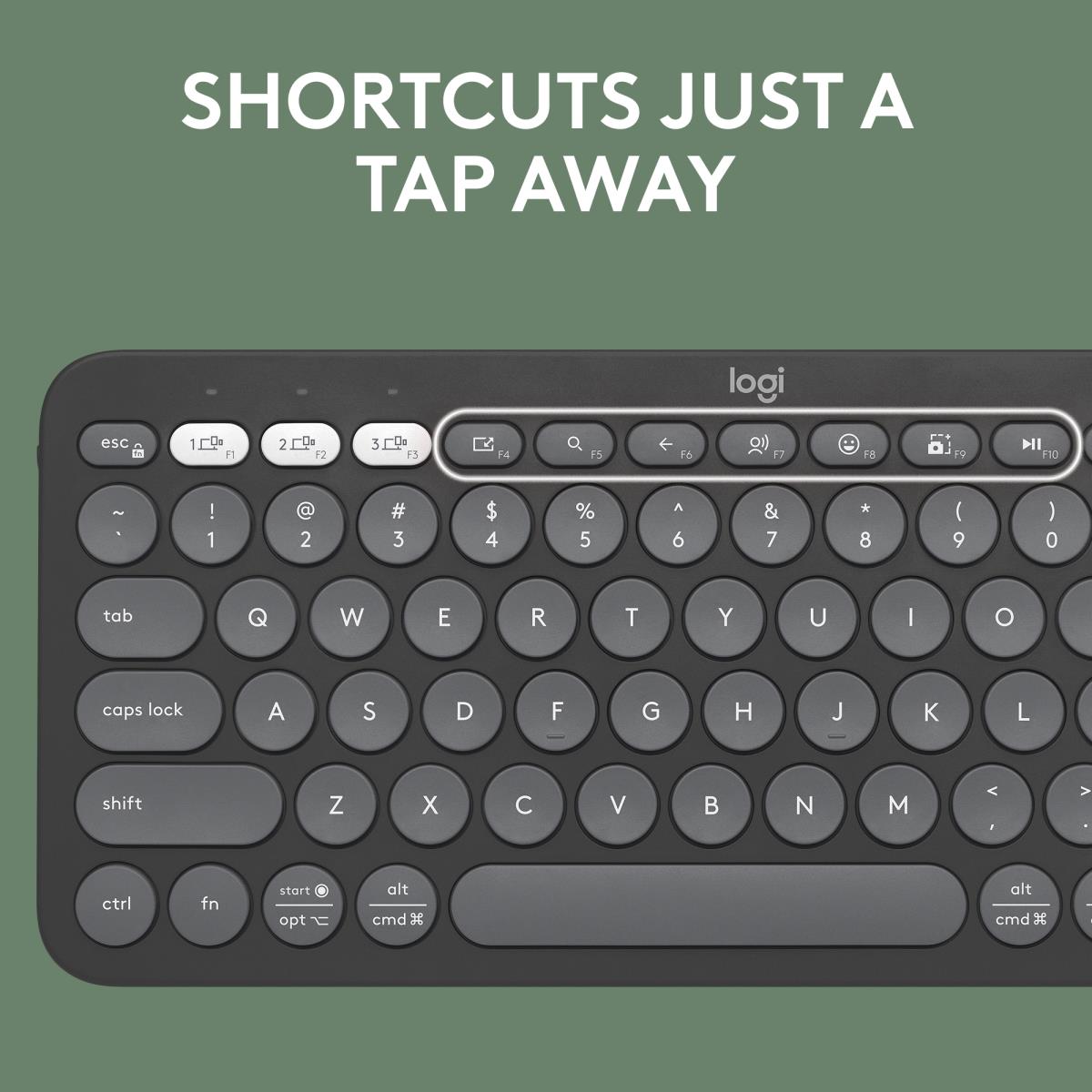 Pebble Keys 2 K380s - Compact Bluetooth Keyboard - Tonal Graphite - Qwerty US/Int'l