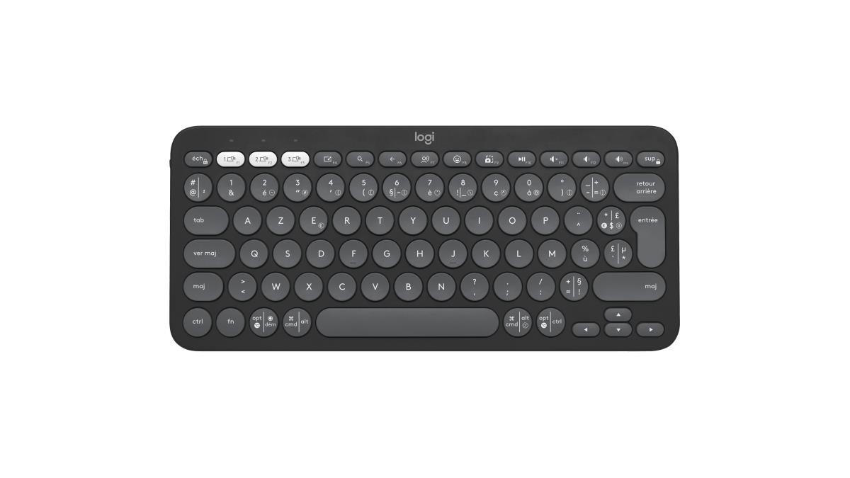 Pebble Keys 2 K380s - Compact Bluetooth Keyboard - Tonal Graphite - Azerty French