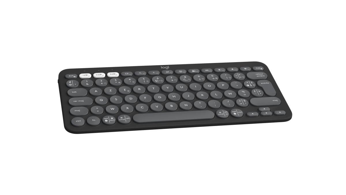 Pebble Keys 2 K380s - Compact Bluetooth Keyboard - Tonal Graphite - Azerty French