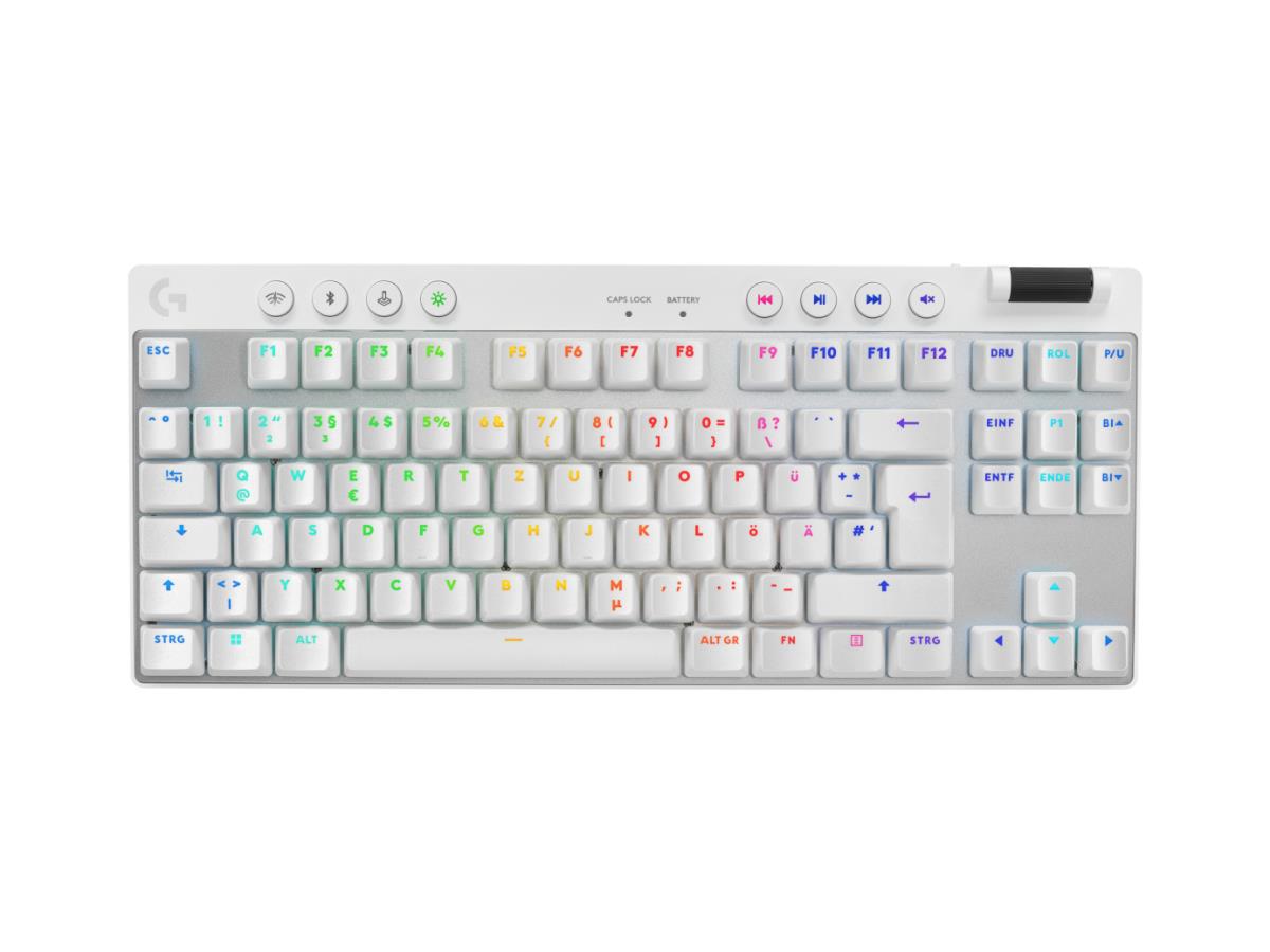 G Pro X TKL Lightspeed Gaming Keyboard - Bluetooth - White Deutsch - Qwertz - Tactile