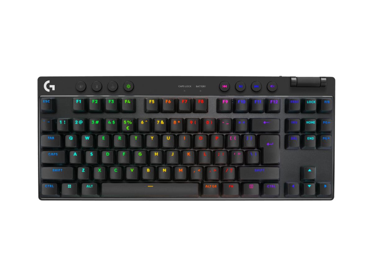 G Pro X TKL Lightspeed Gaming Keyboard - Bluetooth - Black US International - Qwerty - Tactile