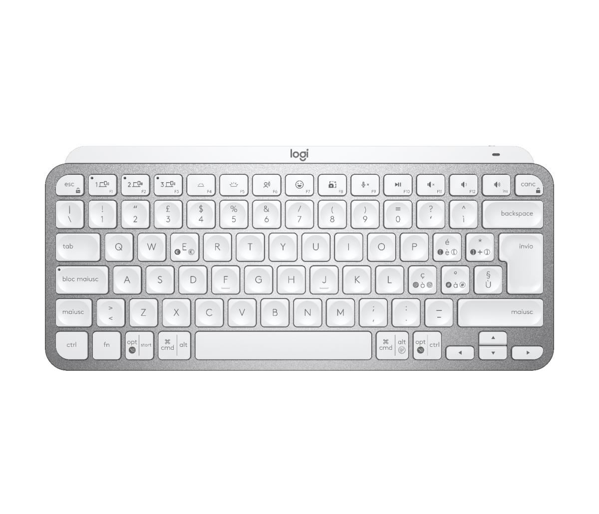 Minimalist Wireless Illuminated Keyboard - Mx Keys Mini - Pale Gray - Qwerty Italian