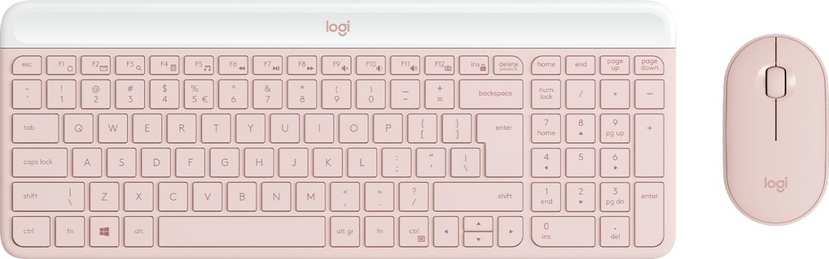 Slim Wireless Keyboard And Mouse Combo Mk470 - Rose Qwerty Us/int'l